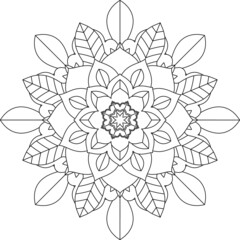 Easy Mandala coloring book simple and basic for beginners, seniors and children. Set of Mehndi flower pattern for Henna drawing and tattoo. Decoration in ethnic oriental, Indian style.