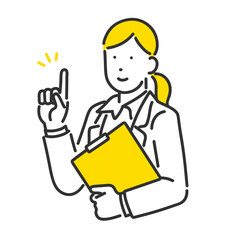 顧客の案内をするビジネスパーソンのイラスト素材