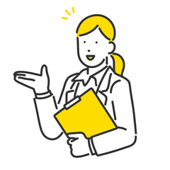 顧客の案内をするビジネスパーソンのイラスト素材 Wall Mural Emma