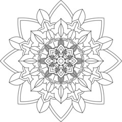 Easy Mandala coloring book simple and basic for beginners, seniors and children. Set of Mehndi flower pattern for Henna drawing and tattoo. Decoration in ethnic oriental, Indian style.