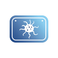 covid 19 virus in road sign gradient style icon vector design