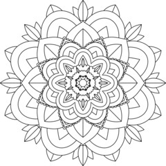 Easy Mandala coloring book simple and basic for beginners, seniors and children. Set of Mehndi flower pattern for Henna drawing and tattoo. Decoration in ethnic oriental, Indian style.