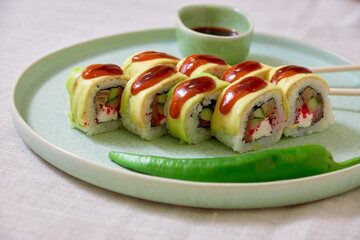 Fresh sushi on a plate