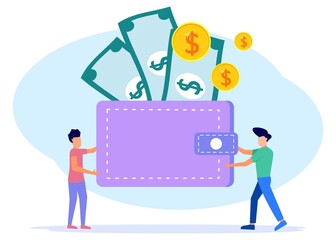 Illustration vector graphic cartoon character of business income