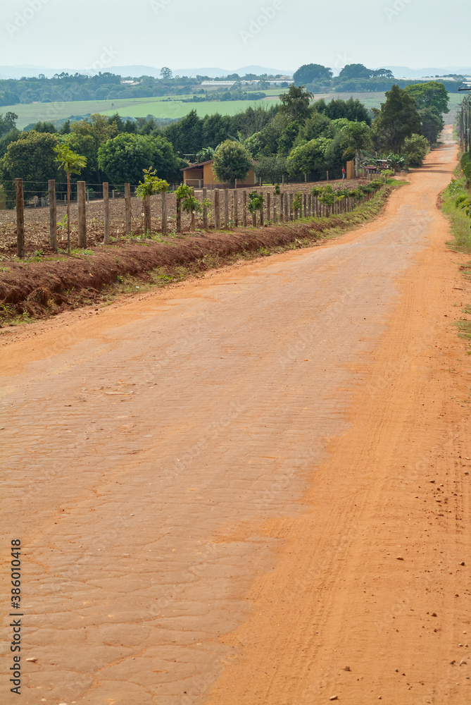 Wall mural dirt road