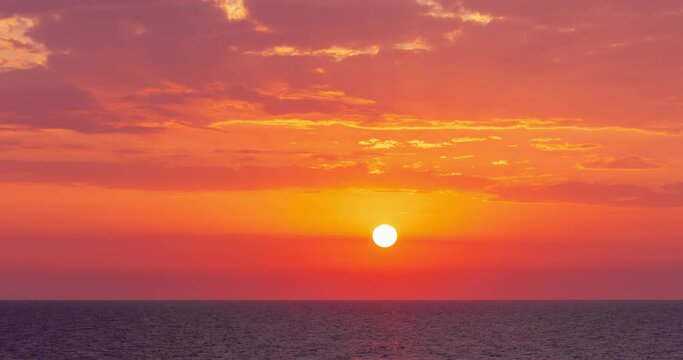 dramatic sunset at the Black Sea, clean time-lapse 4k DCI 60fps footage