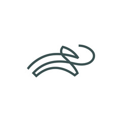 logo design elephant line run icon vector