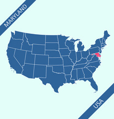 Maryland location on USA map