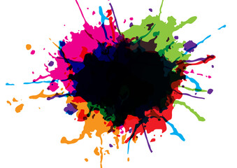 abstract vector splatter multicolor isolated background. illustration vector design