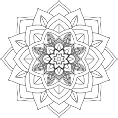 Easy Mandala coloring book simple and basic for beginners, seniors and children. Set of Mehndi flower pattern for Henna drawing and tattoo. Decoration in ethnic oriental, Indian style.