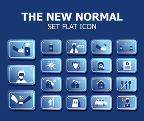 new normality road sign gradient style icons collection vector design