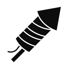 firework rocket icon, silhouette style