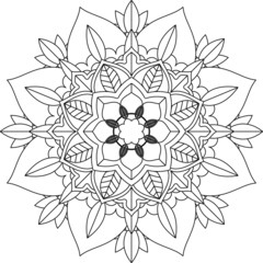 Easy Mandala coloring book simple and basic for beginners, seniors and children. Set of Mehndi flower pattern for Henna drawing and tattoo. Decoration in ethnic oriental, Indian style.