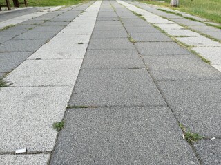 Obraz premium decorative stone pavement road in the park