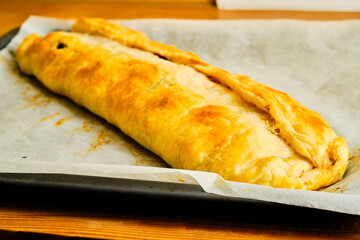 Baked apple strudel
