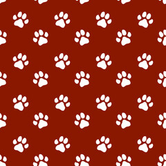 Vector seamless pattern with cat footprints. Can be used for wallpaper, web page background, surface textures.