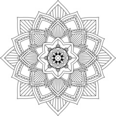 Easy Mandala coloring book simple and basic for beginners, seniors and children. Set of Mehndi flower pattern for Henna drawing and tattoo. Decoration in ethnic oriental, Indian style.