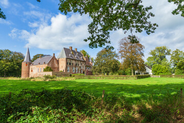 Fototapeta na wymiar Medieval castle Hernen in Hernen, Gelderland in the Netherlands