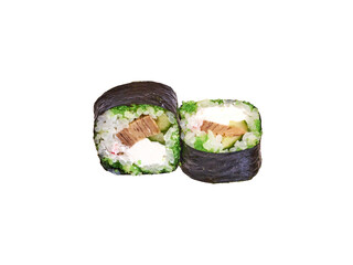 Sushi rolls asian food isolated on white