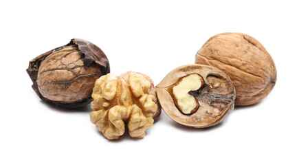 Walnuts isolated on white background