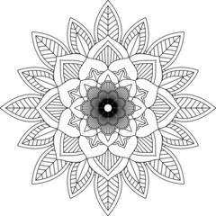Easy Mandala coloring book simple and basic for beginners, seniors and children. Set of Mehndi flower pattern for Henna drawing and tattoo. Decoration in ethnic oriental, Indian style.