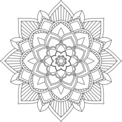 Easy Mandala coloring book simple and basic for beginners, seniors and children. Set of Mehndi flower pattern for Henna drawing and tattoo. Decoration in ethnic oriental, Indian style.