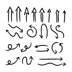 Arrow doodles vector collection. Set of Hand drawn vector arrows.