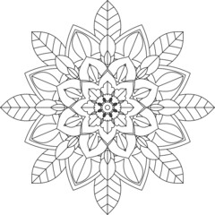 Easy Mandala coloring book simple and basic for beginners, seniors and children. Set of Mehndi flower pattern for Henna drawing and tattoo. Decoration in ethnic oriental, Indian style.