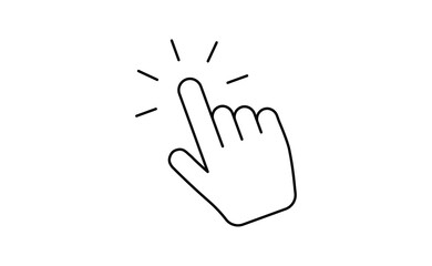 Hand click icon. Vector mouse pointer symbol.