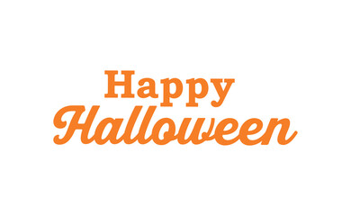 Happy Halloween text banner, vector illustration.