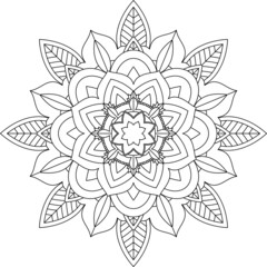 Easy Mandala coloring book simple and basic for beginners, seniors and children. Set of Mehndi flower pattern for Henna drawing and tattoo. Decoration in ethnic oriental, Indian style.