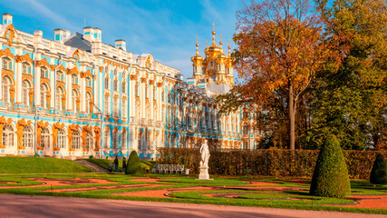 Catherine Palace in Tsarskoe Selo, Russia. Summer residence of Russian Emperors.