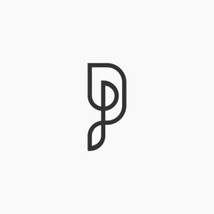 Simple Luxury Letter P PP Monogram Logo Vector Template