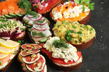 Smorrebrod is a traditional Scandinavian open-faced sandwich