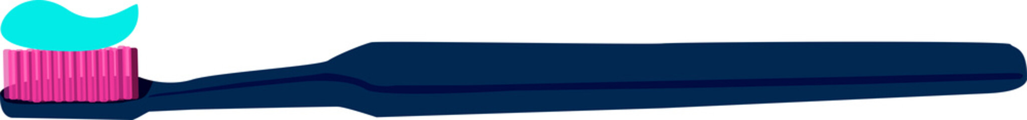 toothbrush with a drop of toothpaste isolate on white