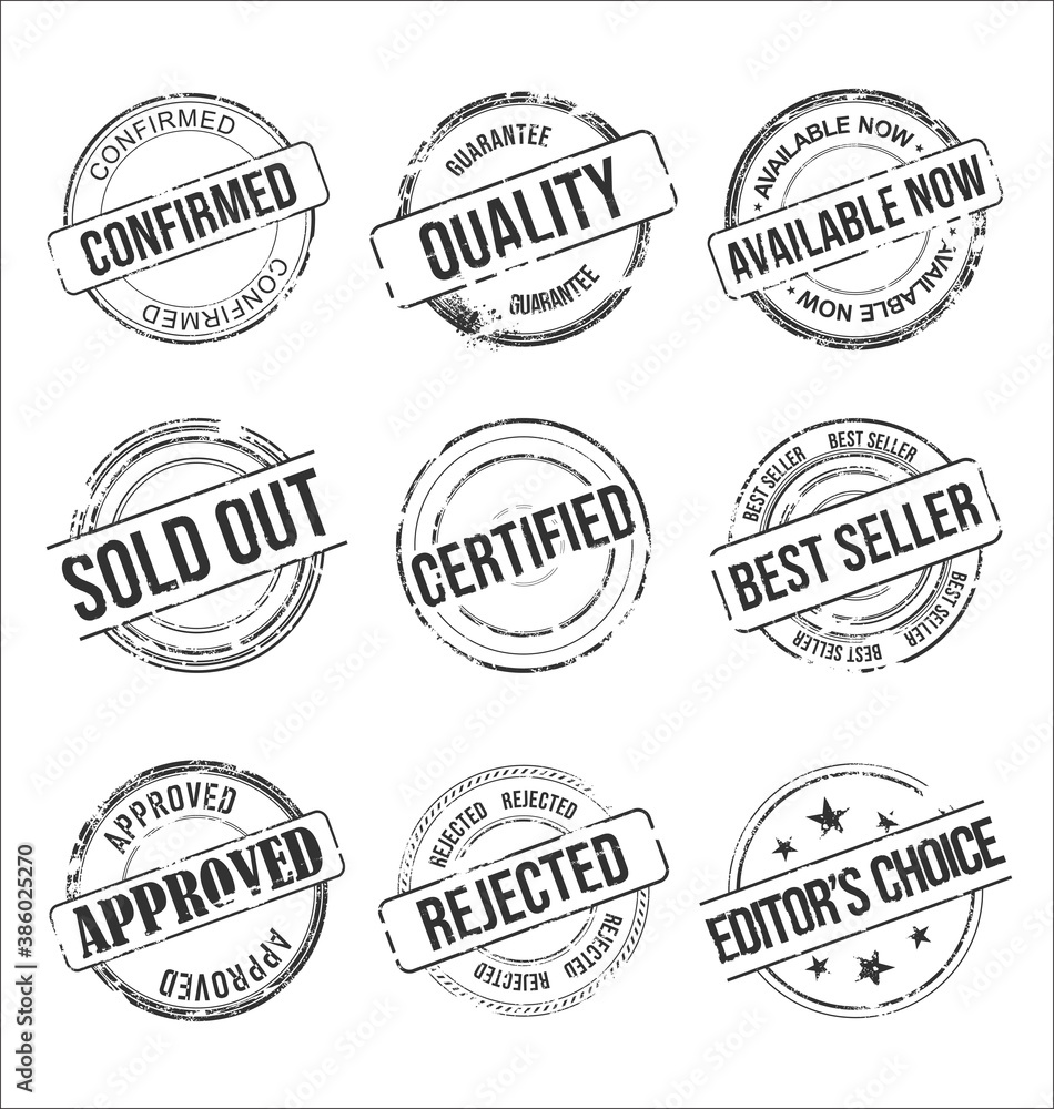 Sticker collection of grungy rubber stamps vintage design