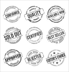Collection of grungy rubber stamps vintage design