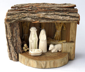 Rustic wooden christmas nativity