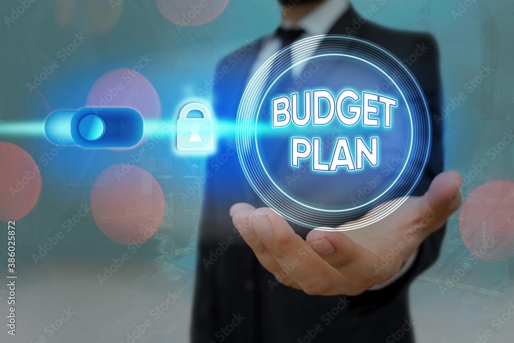 Poster text sign showing budget plan. business photo text financial schedule for a defined period of time u