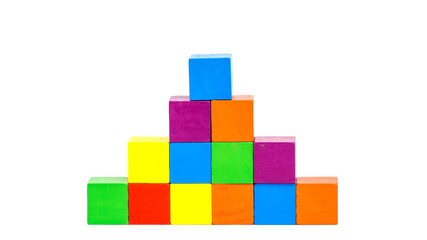 Children's toys are made up of various rectangular wooden blocks.