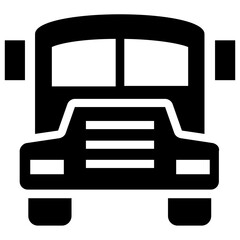 
Front side of big vehicle making icon for school bus 

