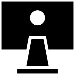 
A glyph avatar in front of a board, professor icon 
