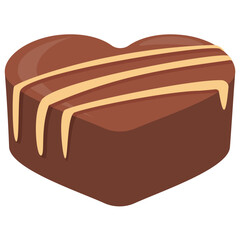 
Delicious dark praline chocolate candy flat icon image 
