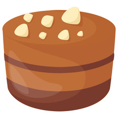 
Delicious dark praline chocolate candy flat icon image 
