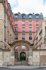 Paris, typical buildings in the Marais, in the center of the french capital