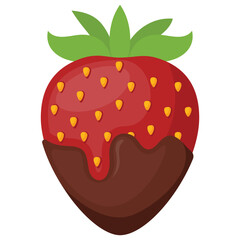 
Delicious dark praline chocolate candy flat icon image 
