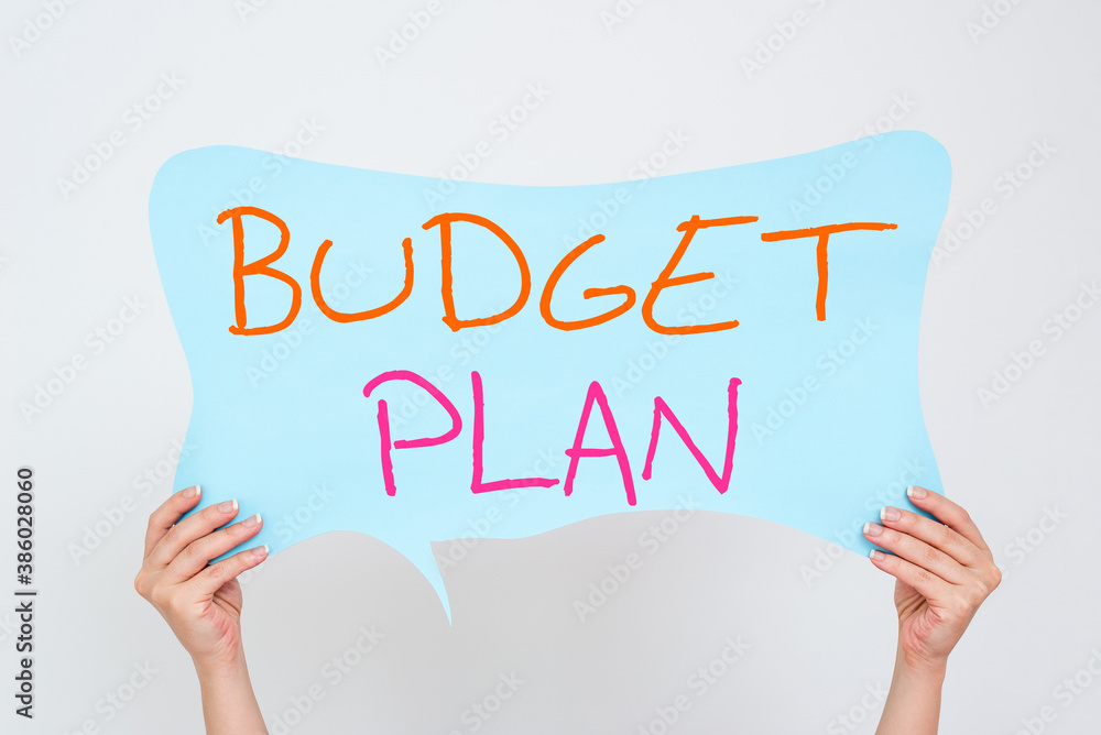 Poster conceptual hand writing showing budget plan. concept meaning financial schedule for a defined period