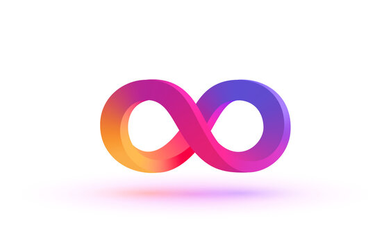 Infinity symbol with color gradient art. Vector