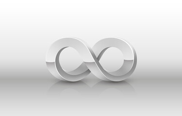 Infinity metal icon, sign element graphic. Vector