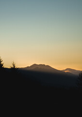 Mountain landscape, sunset light